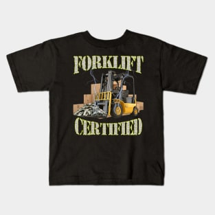 Funny Forklift Operator Forklift Certified Retro Kids T-Shirt